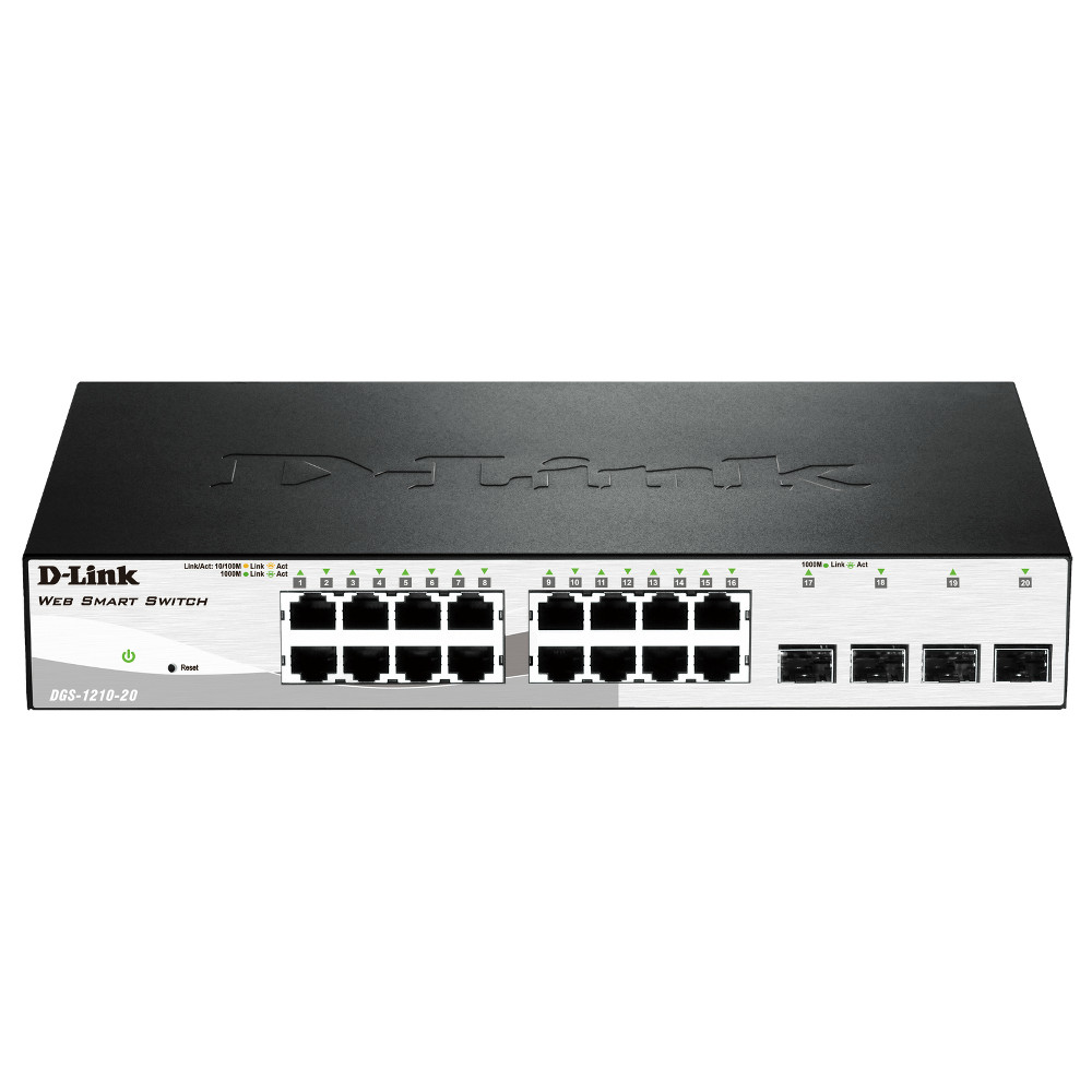 Smart switch 16 ports Gigabit cuivre + 4 ports Combo SFP DGS-1210-20