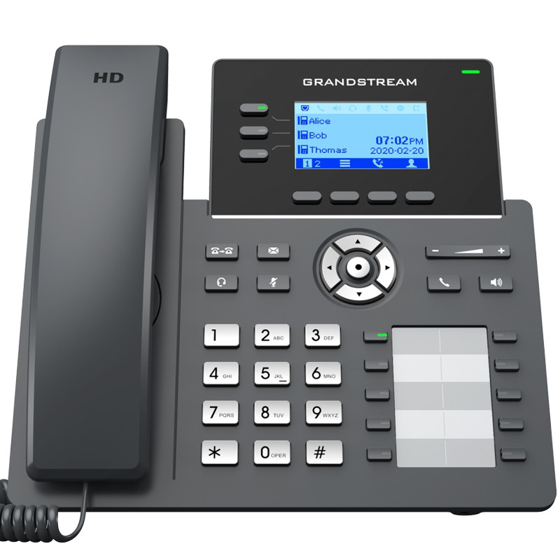 Téléphone Filaire IP 6 Comptes SIP / 3 Lignes Non PoE avec PSU GRP2604