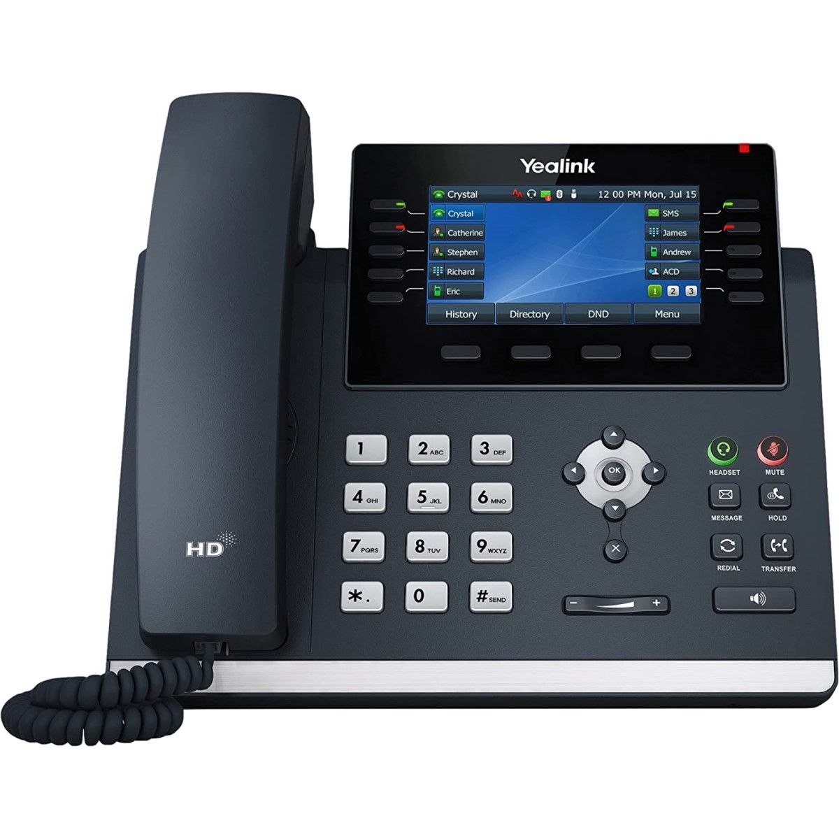 Téléphone IP jusqu'à 16 Comptes SIP Ecran Couleur de 4.3 pouces SIP-T46U