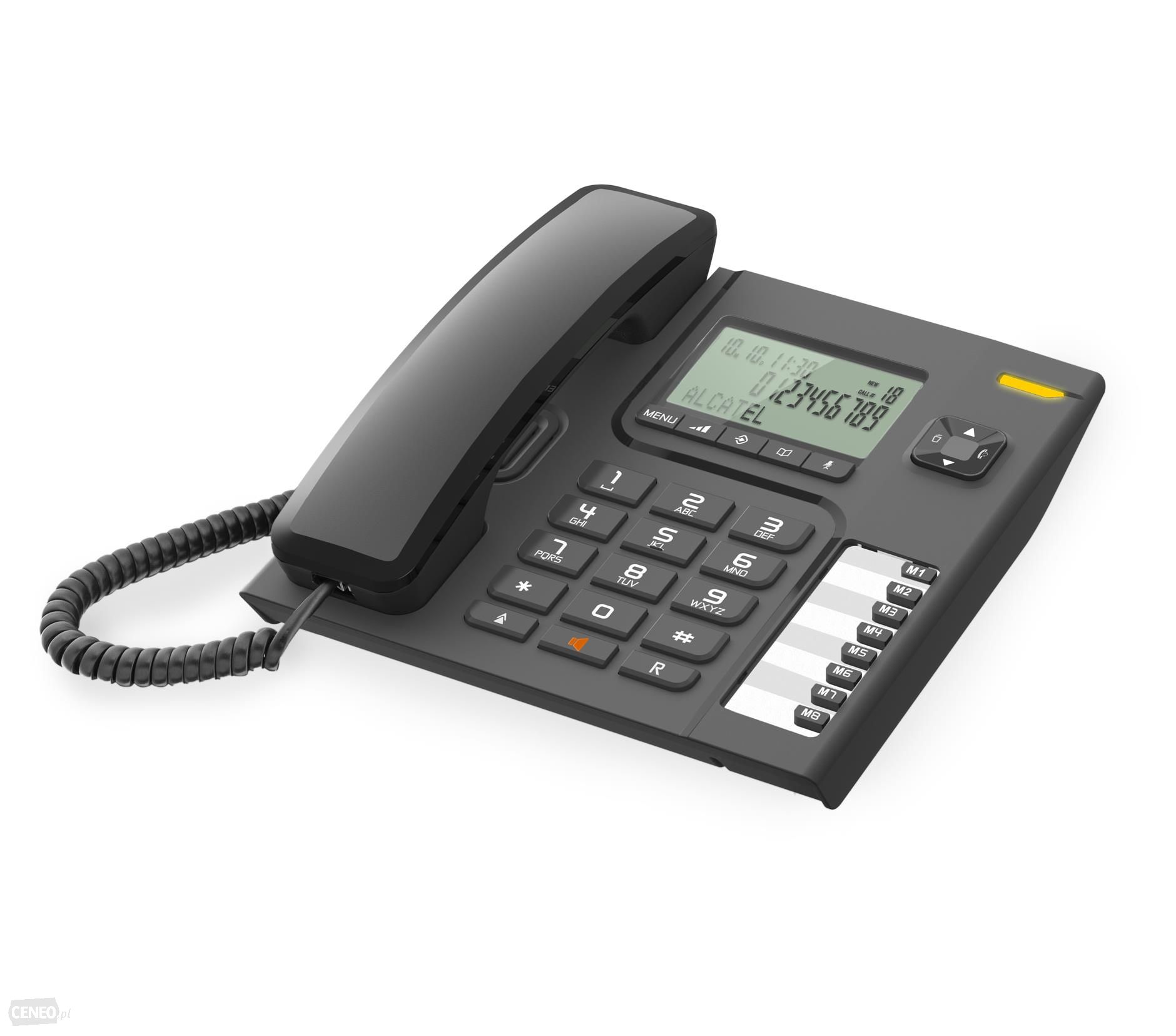 Téléphone filaire Fix ecran LCD  avec ID d'appelant noir T76
